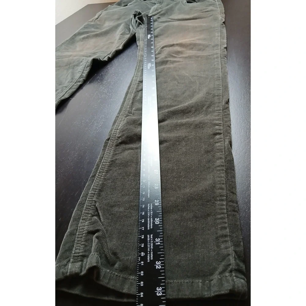 LeVi's Jeans‎ 29x33 Black Label Silver Tag Army Green Corduroy Distressed #437C